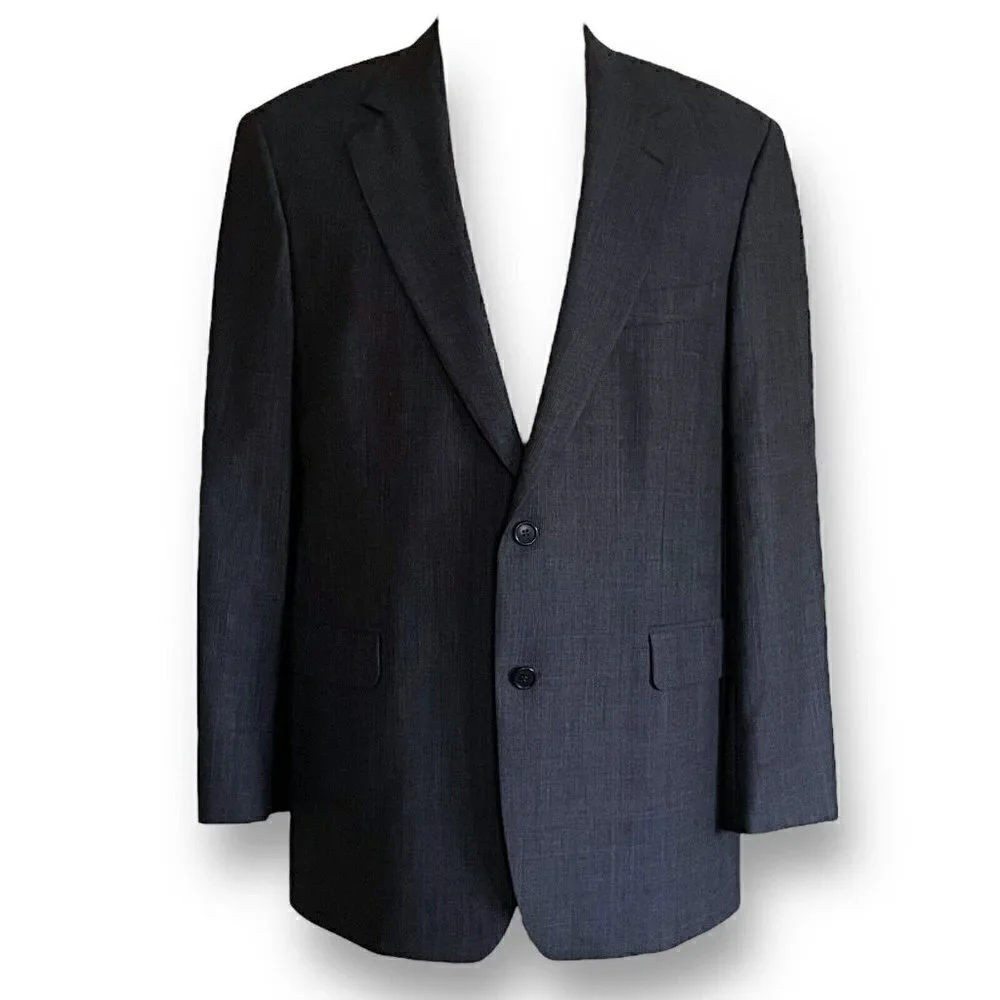 Brooks Brothers 346 Mens Blazer Sz 42R Gray Glen Plaid Stretch Wool Two Button